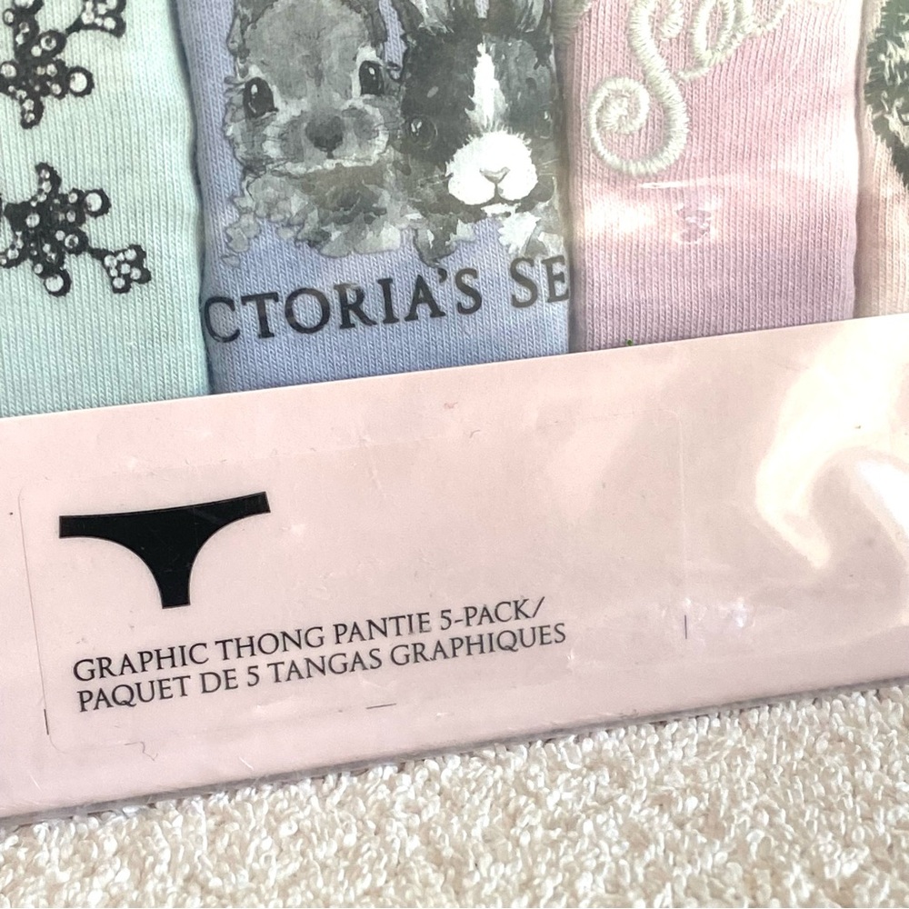 Victoria's Secret 5 pack Graphic Thong Panty Set - Pastel Collection brand new! - Picture 4 of 10